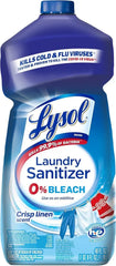 Lysol Disinfectant Laundry Sanitizer, Laundry Detergent Additive, Color Safe Bleach Alternative, Laundry Odor Eliminator, Kills Bacteria & Viruses, Crisp Linen Scent, 40 fl oz (pack of 4)