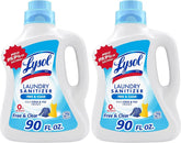Lysol Laundry Sanitizer Additive | Free & Clear | 0% Bleach | 90 Fl Oz | Pack of 2