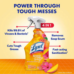 Lysol All Purpose Cleaner Spray, Multi-Purpose Disinfecting Spray, Kitchen & Bathroom Cleaner, Mango & Hibiscus Scent, 32 Fl Oz