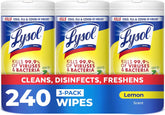 LYSOL Disinfecting Wipes, All Purpose Cleaner, Multi-Surface Antibacterial Cleaning Wipes, Household Cleaning Supplies, Dorm Essentials, Lemon & Lime Blossom Scent, 80 ct. (3 Pack)