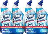 Lysol Toilet Bowl Cleaner Gel, For Cleaning and Disinfecting, Bleach Free, Ocean Fresh Scent, 24oz (Pack of 4)