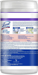 Lysol Dual Action Disinfectant Wipes, Multi-Surface Antibacterial Scrubbing Wipes, Dorm Room Essentials, Citrus Scent, 75ct (Pack of 4), Packaging May Vary