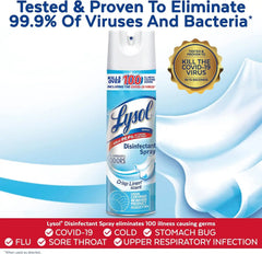 Lysol Bundle containing x2 Lysol Disinfectant Spray for Hard and Soft Surfaces, Crisp Linen, 19 Fl. Oz + Lysol Air Sanitizer Spray, For Air Sanitization and Odor Elimination, White Linen, 10 Fl. Oz