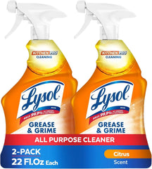 Lysol Pro Kitchen Spray Cleaner and Degreaser, Antibacterial All Purpose Cleaning Spray for Kitchens, Countertops, Ovens, and Appliances, Citrus Scent, 22oz (Pack of 2)