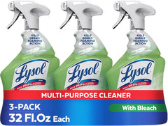 Lysol Multi-Purpose Cleaner Sanitizing and Disinfecting Spray with Bleach,All Purpose Cleaning Spray for Bathrooms and Kitchens,32oz,(Pack of 3)