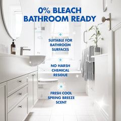 LYSOL Bathroom Cleaner Spray with OXI Action (Hydrogen Peroxide), 0% Bleach Formula, Multipurpose Disinfecting Cleaner for Tub, Tile & Shower, Removes Soap Scum & Limescale, Spring Breeze Scent, 32oz
