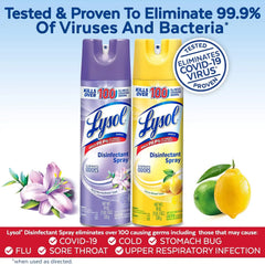 Lysol Disinfectant Spray Bundle, Sanitizing And Antibacterial Spray, For Disinfecting And Deodorizing, contains x2 Lemon and Early Morning Breeze, 19 Fl Oz, Packaging May Vary