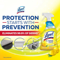 Lysol All Purpose Cleaner Spray, Multi-Purpose Disinfecting Spray, Kitchen & Bathroom Cleaner, Lemon Breeze Scent, 32 Fl Oz (Pack of 4)