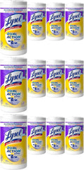 Lysol Dual Action Disinfectant Wipes, Multi-Surface Antibacterial Scrubbing Wipes, For Disinfecting and Cleaning, Citrus Scent, 75ct, Packaging May Vary (Pack of 12)