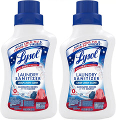 Lysol Disinfectant Laundry Sanitizer & Scent Booster, Detergent Additive, Color Safe Bleach Alternative, Odor Eliminator, Kills Bacteria & Viruses, Crisp Linen Scent, 41 Fl Oz Liquid (Pack of 2)
